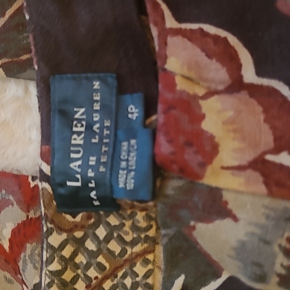 RL Dark Floral Linen Pants 4P Ralph Lauren - Picture 3 of 12